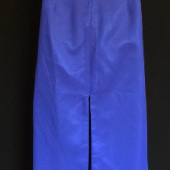 Royal Blue and White beaded Gown  VS173 - Picture 5 of 5